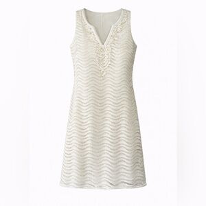 Lilly Pulitzer White Lace Shift Dress Textured Sleeveless Mini Bridal Small